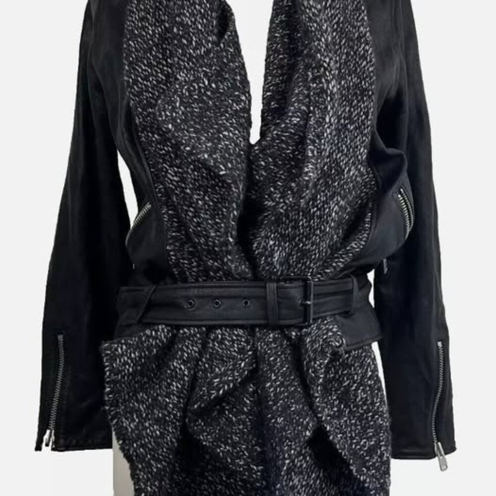 All Saints real leather wrap biker jacket